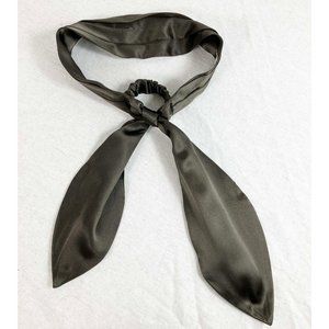 Eugenia Kim Silk Print Pleated Headband Gray  Elastic Back Ties